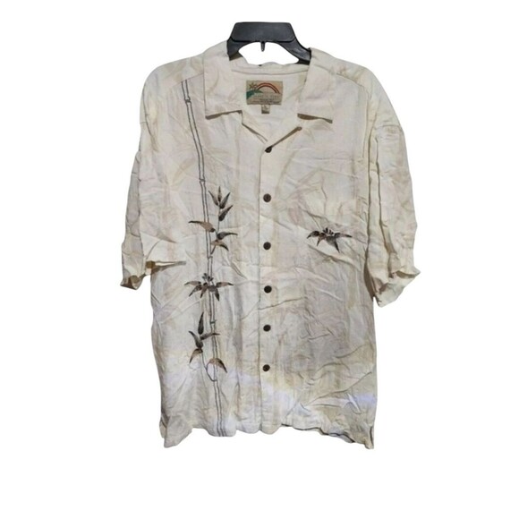 Paradise Found Men’s L Hawaiian Shirt Button Up Short Sleeve Aloha - Picture 1 of 4